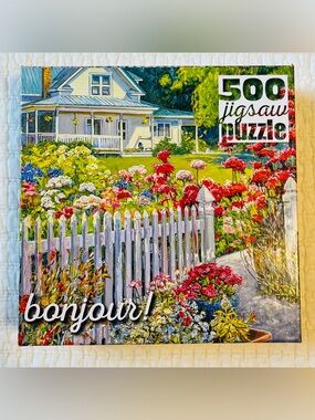 Buffalo Bonjour 500-Piece Floral Cottage Jigsaw Puzzle -Colorful Garden